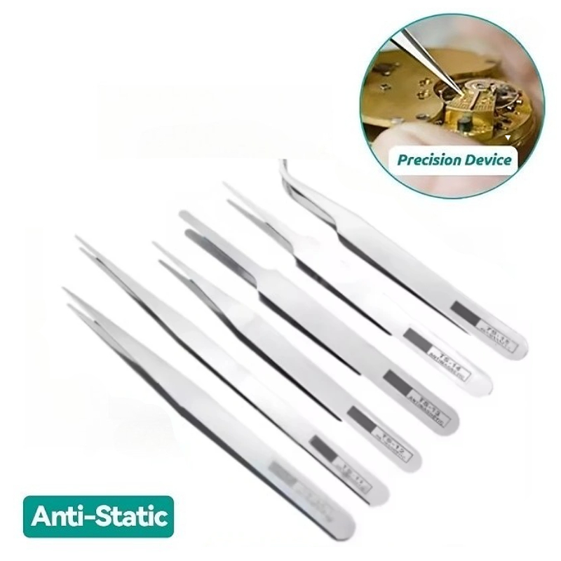 Diy Electronics Set - 6Pcs 정전기 방지 스테인레스 스틸 핀셋