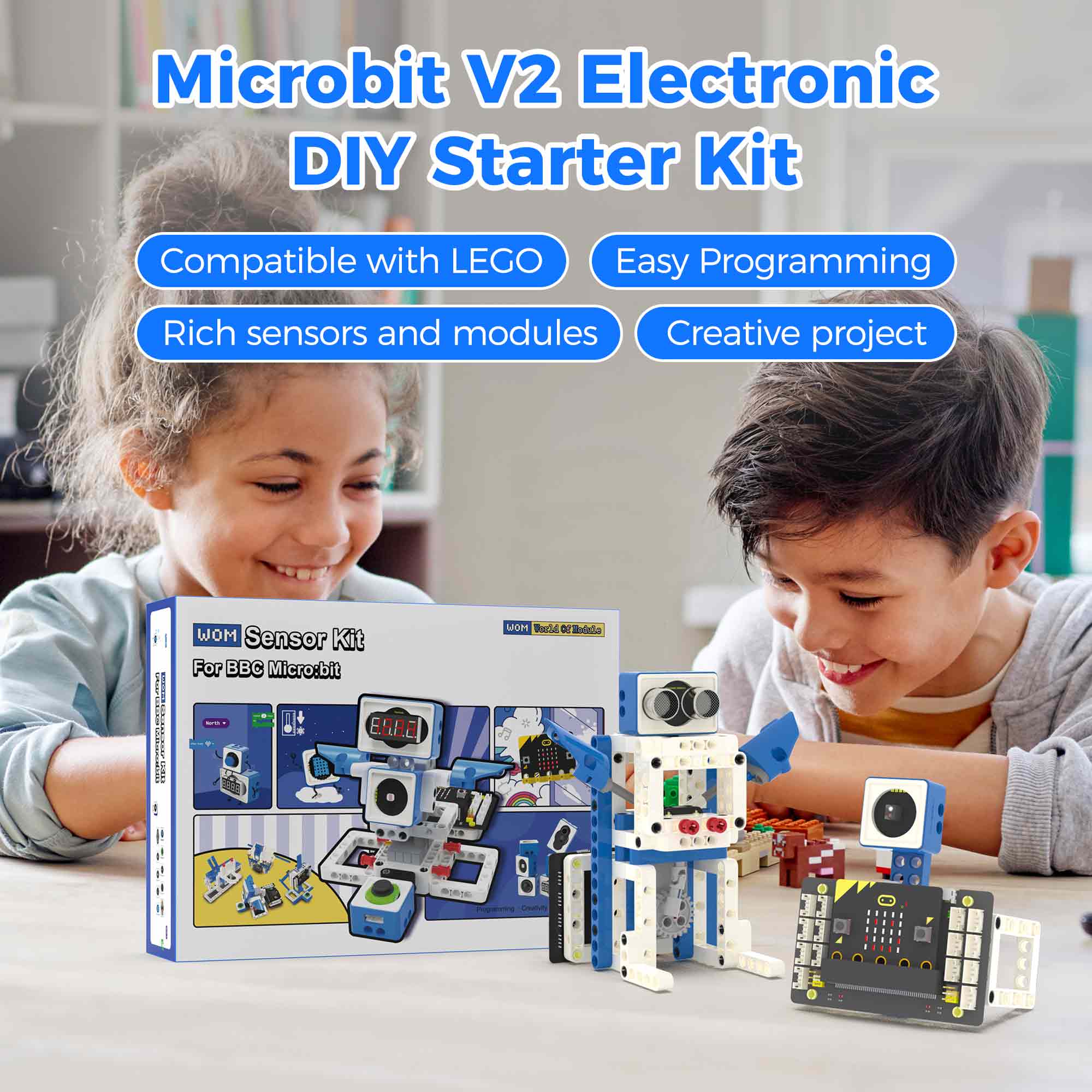 Diy Electronics Projects For Kids - BBC 마이크로비트 V2 스마트 로봇 자동차