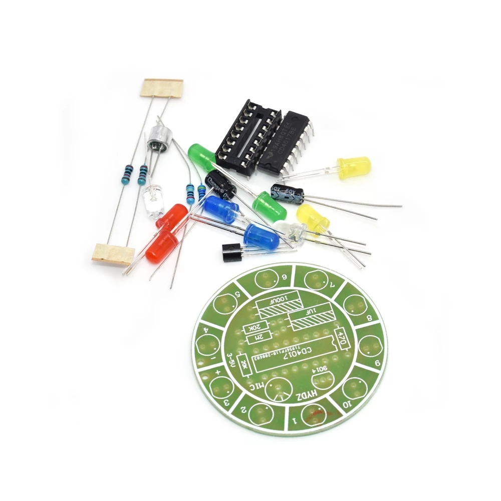 CD4017 다채로운 음성 제어 회전 LED 조명 키트 - Diy Electronics Lab 리뷰 및 가격