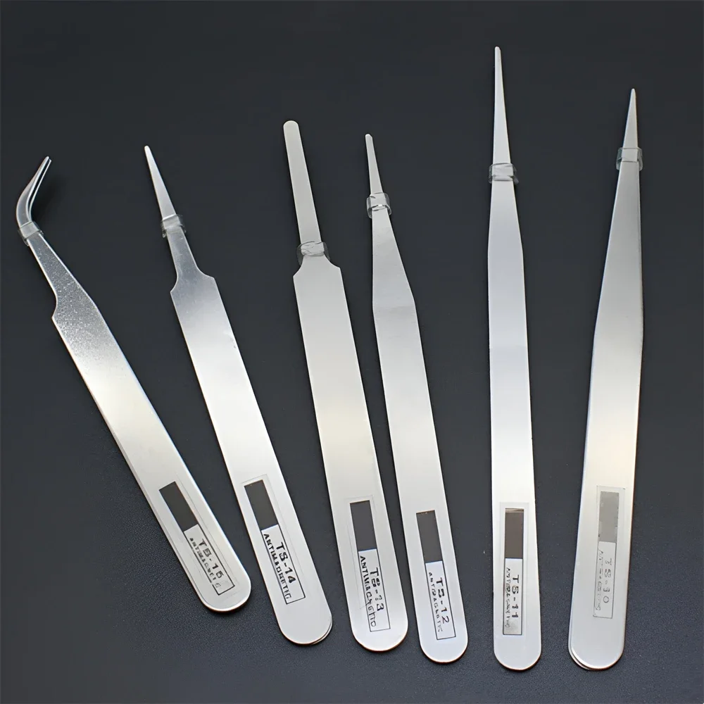 6Pcs 정전기 방지 스테인레스 스틸 핀셋 세트 전자  - Diy Electronics Set 리뷰 및 가격