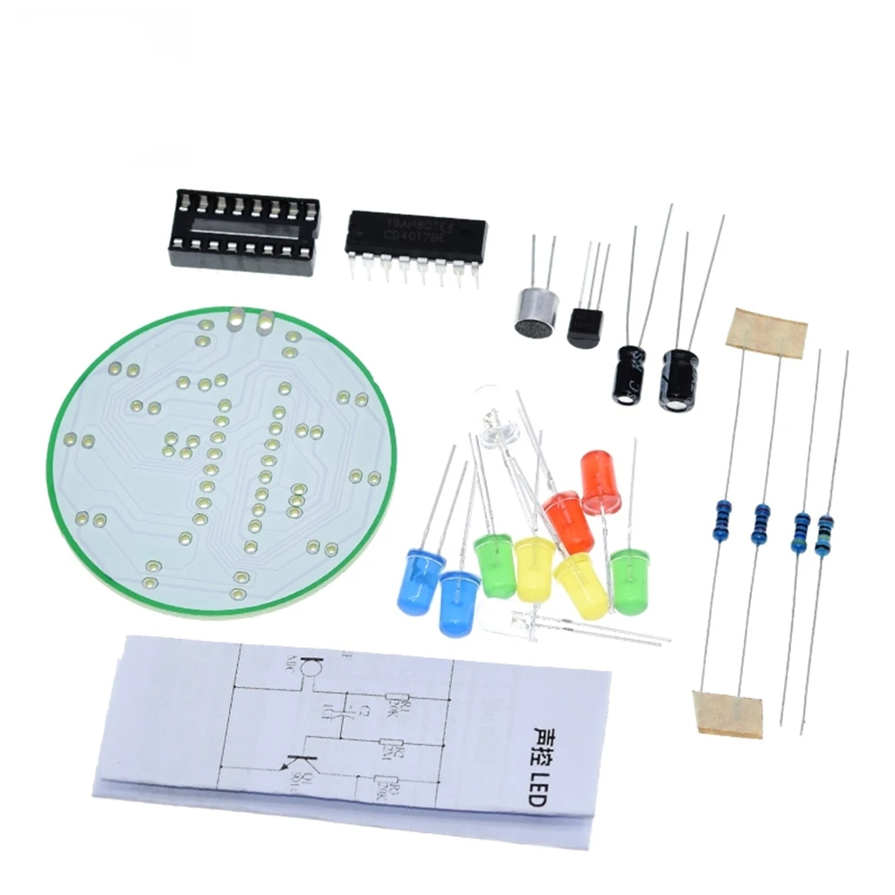 CD4017 다채로운 음성 제어 회전 LED 조명 키트 - Diy Electronics Lab 리뷰 및 가격