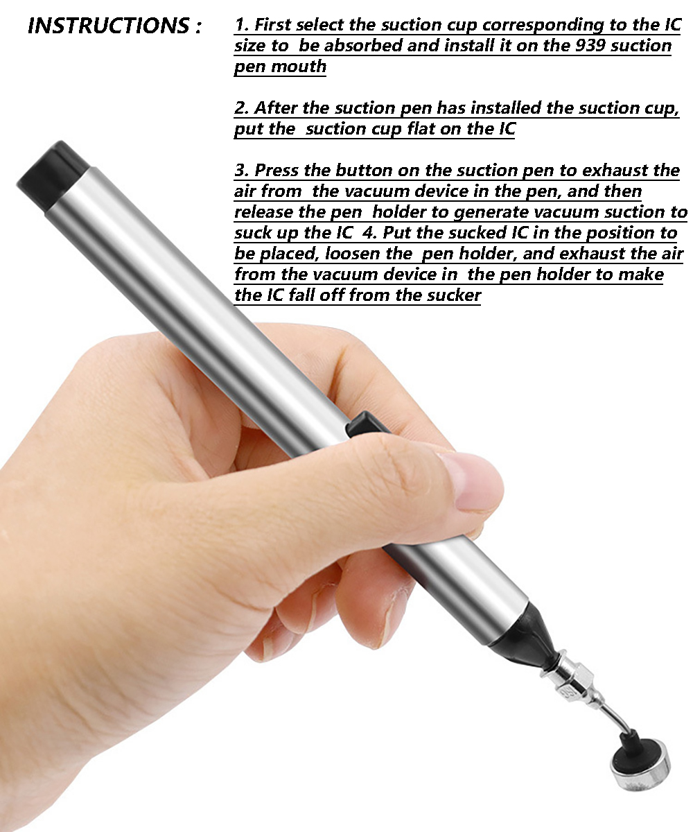 IC SMD용 진공 흡입 펜 키트 – 3개의 흡입 컵이 - Flux Pen Electronics 리뷰 및 가격